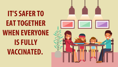 It's safer to eat together when everyone is fully vaccinated.